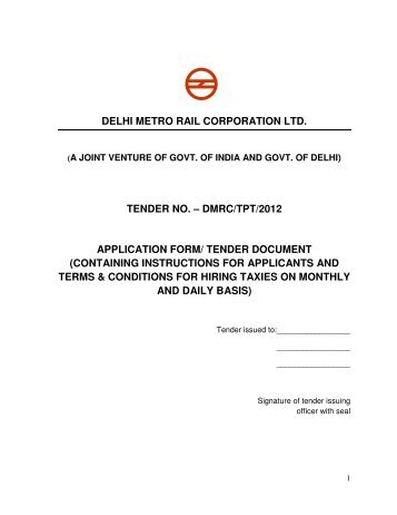 tender document - Delhi Metro Rail Corporation