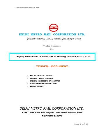 Tender Document - Delhi Metro Rail Corporation