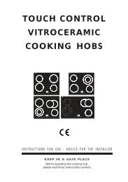 TOUCH CONTROL VITROCERAMIC COOKING HOBS