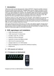 1 Introduktion 2 DVR, egenskaper och installation - Deltaco
