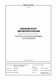 Diplomarbeit SCHEIDUNG IN OST- UND WESTDEUTSCHLAND