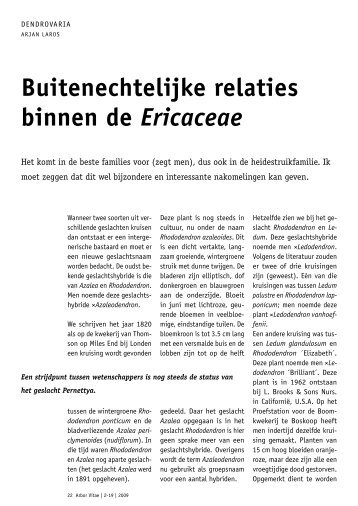 Buitenechtelijke relaties binnen de Ericaceae