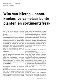 Wim van Nierop - boom- kweker, verzamelaar bonte planten en ...