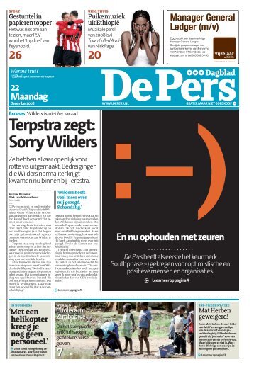 Terpstra zegt: Sorry Wilders - De Pers