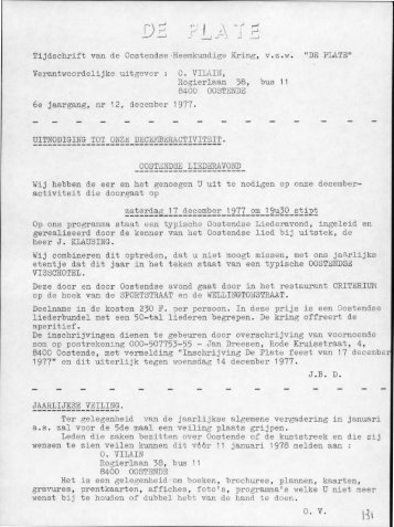 Tijdschrift van de Oostendse•Heemkundige Kring, v.z.w. "DE PLATE ...