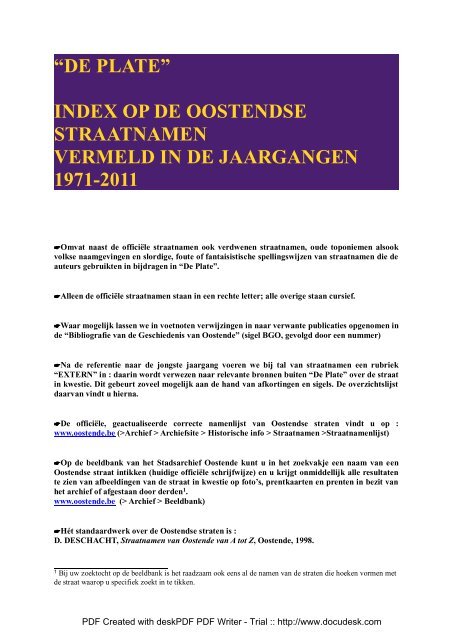 DE PLATE INDEX OP DE STRAATNAMEN.pdf