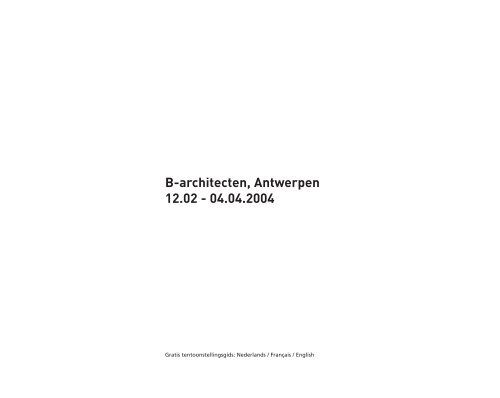 Programmaboekje : B-architecten - deSingel