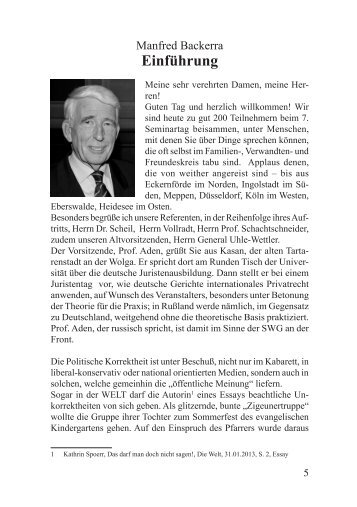 Einführung Manfred Backerra - Deutschland Journal