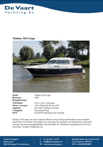 Nimbus 320 Coupe - De Vaart Yachting