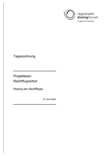 Tagesordnung - Deutscher Fluglärmdienst eV