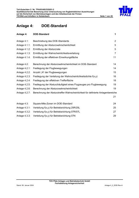 Anlage 4, Teilgutachten 2; Beschreibung DOE-Standard