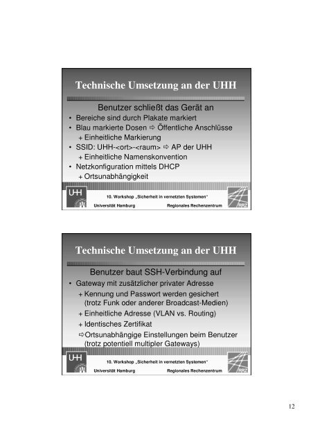 Öffentliche Netzzugänge an der Uni Hamburg Inhalt - DFN-CERT