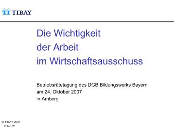 Vortrag Christiane Berger - DGB Bildungswerk Bayern