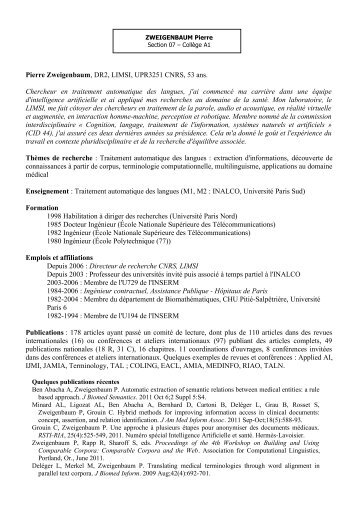 CV - DGDR - CNRS