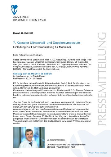 7. Kasseler Ultraschall- und Dopplersymposium - Diakonie-Kliniken ...