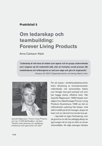 Om ledarskap och teambuilding: Forever Living Products