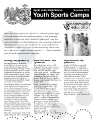 Apple Valley Summer Sports Camps - Independent School District 196