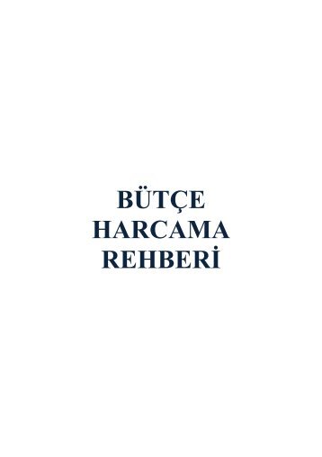 BÜTÇE HARCAMA REHBERİ - Diyanet İşleri Başkanlığı