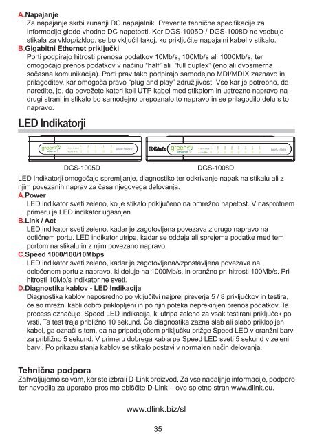 5 / 8-Port GiGabit DesktoP switch DGS-1005D / DGS-1008D - D-Link