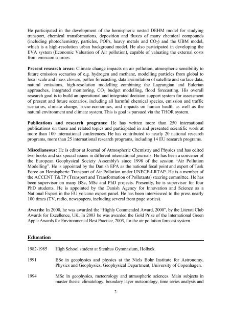 Curriculum Vitae November 2010 Personal data Short résumé