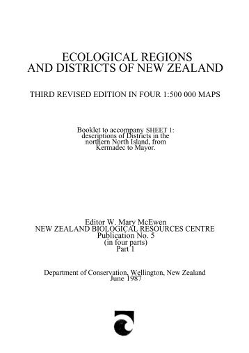 Ecological regions and districts of New Zealand - Department of ...