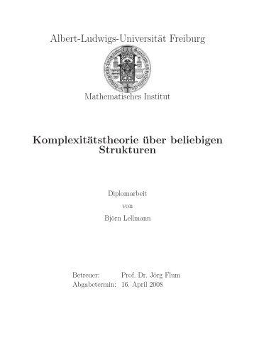 Albert-Ludwigs-Universität Freiburg Komplexitätstheorie über ...