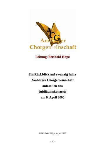 Leitung: Berthold Höps Ein Rückblick auf zwanzig Jahre ... - Asamnet