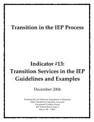 Completing the IEP; - Delaware Department of Education