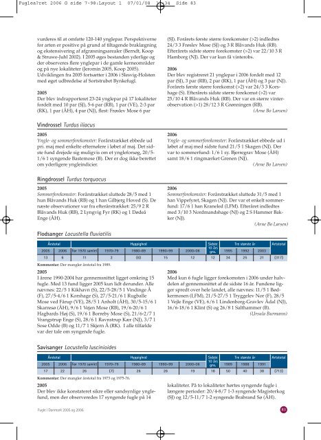2005 og 2006 - Dansk Ornitologisk Forening