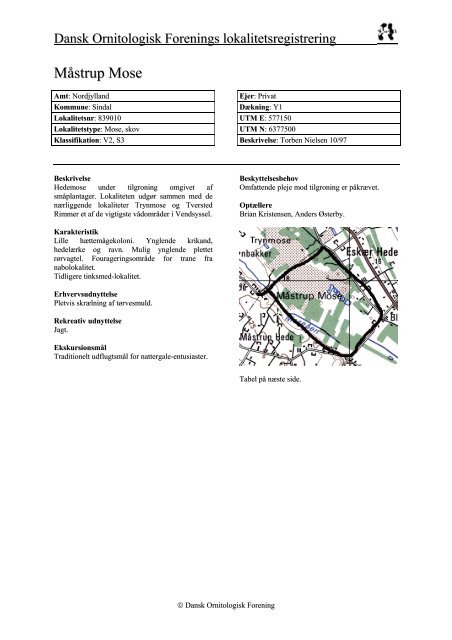 Nordjyllands amt - del 2 - Dansk Ornitologisk Forening