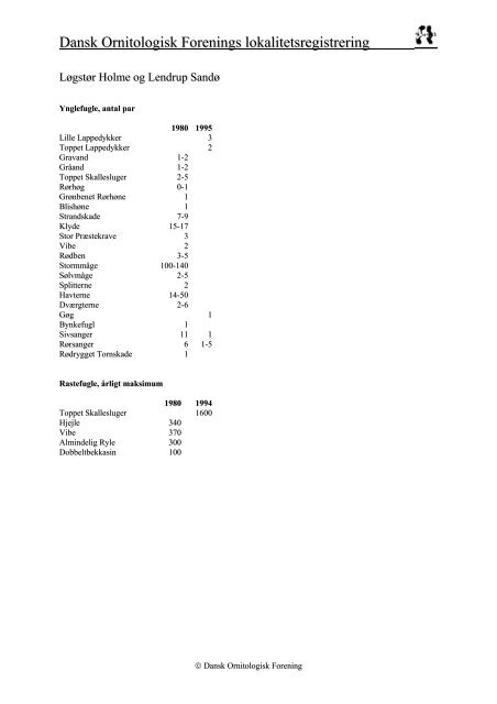 Nordjyllands amt - del 2 - Dansk Ornitologisk Forening