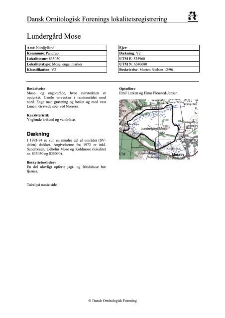 Nordjyllands amt - del 2 - Dansk Ornitologisk Forening