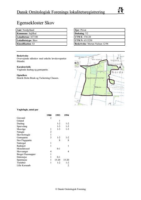 Nordjyllands amt - del 2 - Dansk Ornitologisk Forening