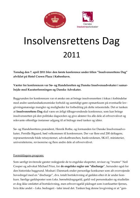 Insolvensrettens dag 2011 - Domstol.dk