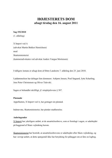 Læs hele dommen. - Domstol.dk
