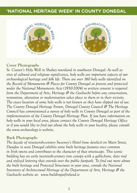 'Heritage Week' Event Guide 2012 - Donegal County Council