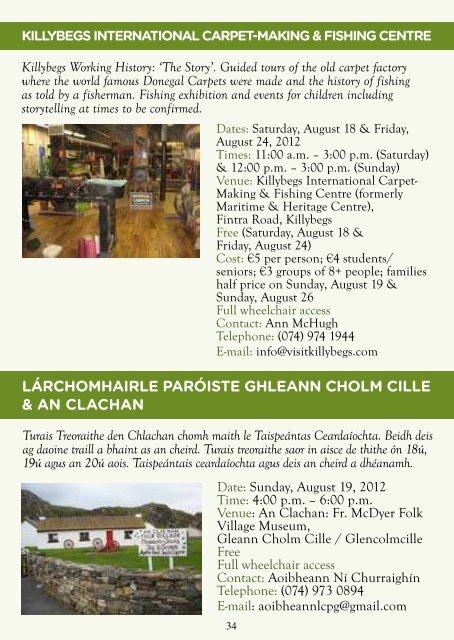 'Heritage Week' Event Guide 2012 - Donegal County Council