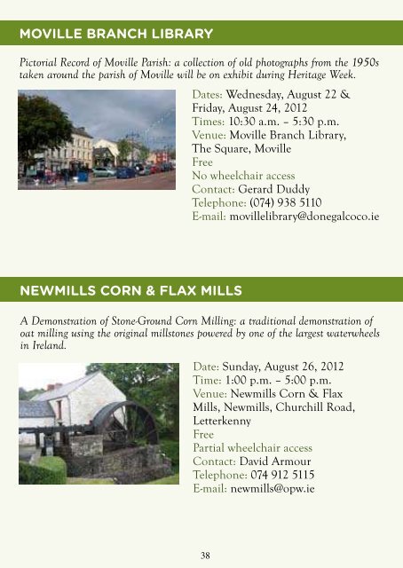 'Heritage Week' Event Guide 2012 - Donegal County Council