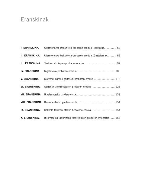 GURASOENTZAKO GALDERA-SORTA Ebaluazio diagnostikoa