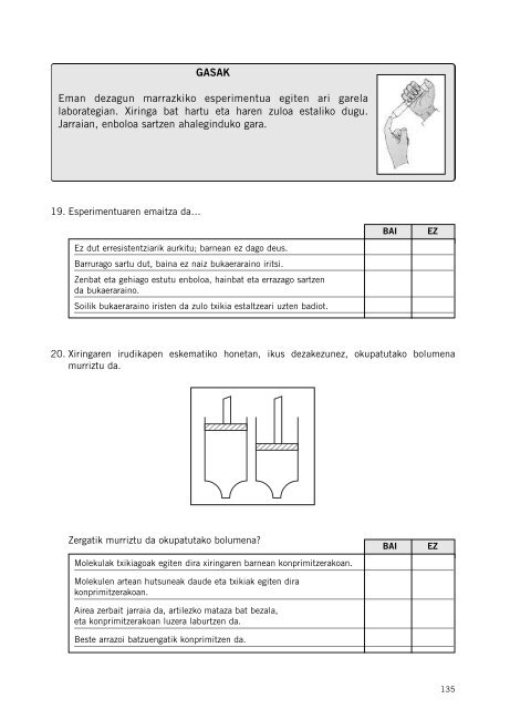 GURASOENTZAKO GALDERA-SORTA Ebaluazio diagnostikoa