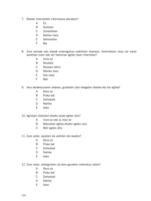 GURASOENTZAKO GALDERA-SORTA Ebaluazio diagnostikoa