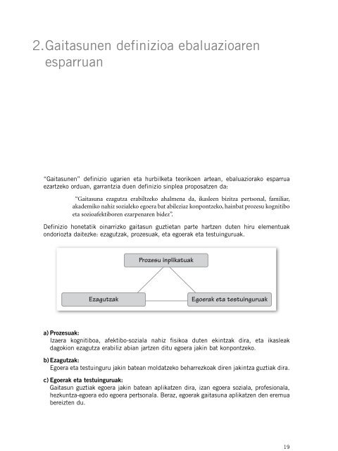 GURASOENTZAKO GALDERA-SORTA Ebaluazio diagnostikoa