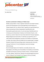 Pressemitteilung - Jobcenter Kreis Recklinghausen