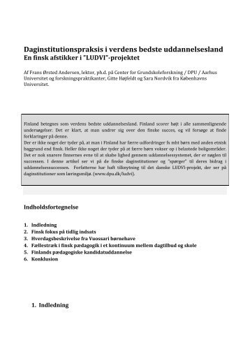 Vuosaari-artikel 150910x - Institut for Uddannelse og Pædagogik ...