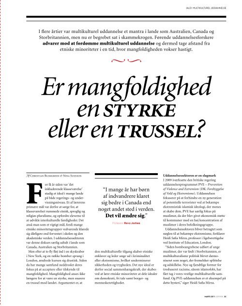 MulTIKulTuREl billedet består af portrætter af elever fra - Institut for ...