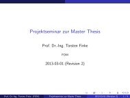 Projektseminar zur Master Thesis - Torsten Finke
