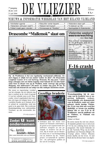 Mallemok op de voorpagina van de Vliezier van 21-07-06