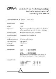 ZPPM Zeitschrift für Psychotraumatologie - Asanger