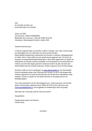 GS-brief aan de voorzitter en leden van ... - Provincie Drenthe