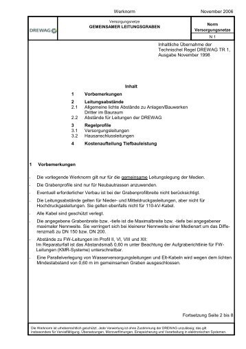 N 1 - Gemeinsamer Leitungsgraben - Drewag